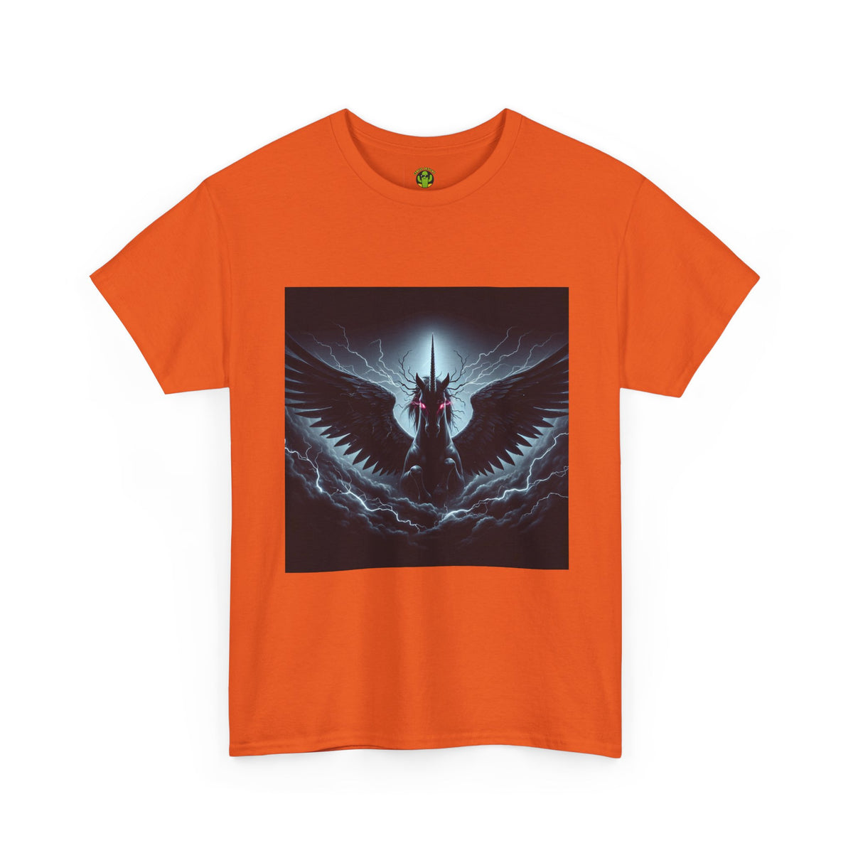 Dark Fantasy Heavy Cotton Tee with Pegasus Design
