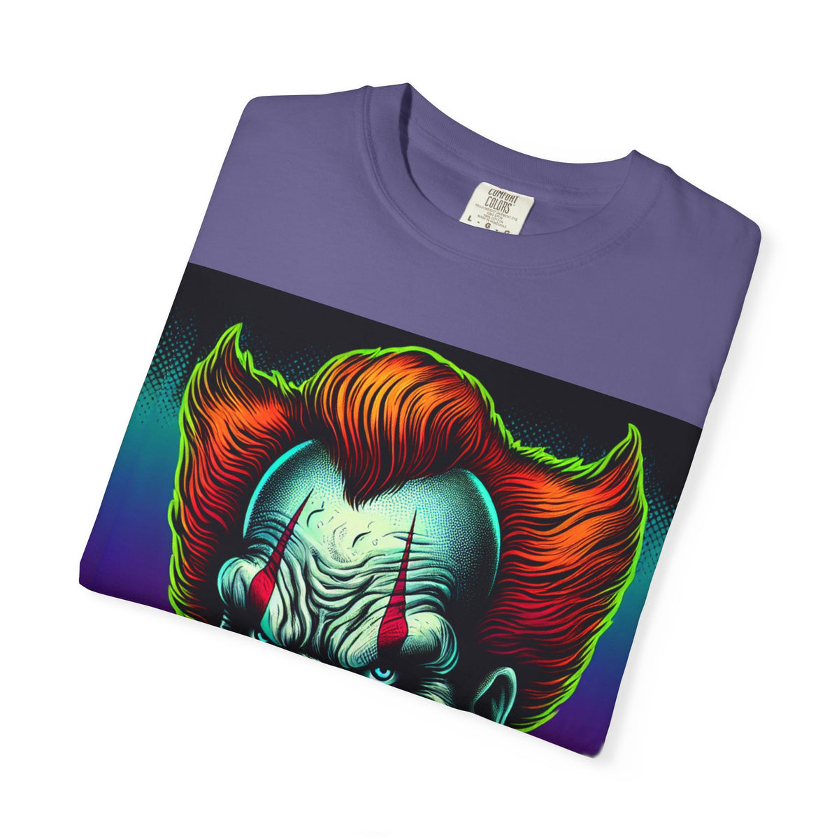 Creepy Clown Graphic Garment-Dyed T-Shirt