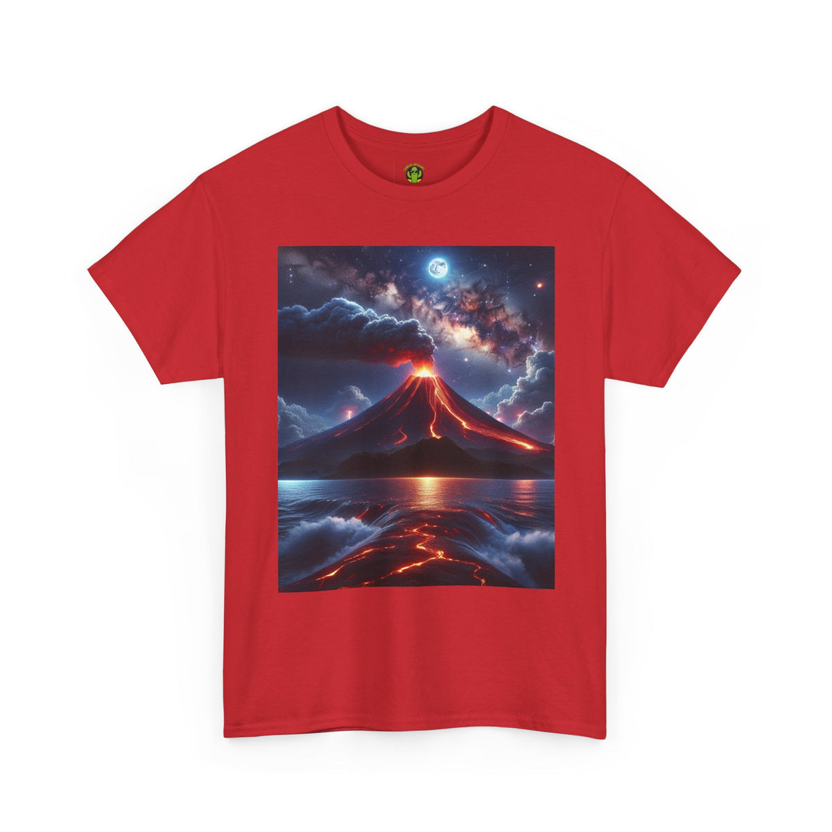 Volcano Sunset Unisex Heavy Cotton Tee - Graphic T-Shirt for Nature Lovers