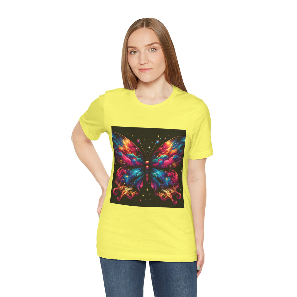 Vibrant Butterfly Art Tee | Colorful Graphic Top, Butterfly Lover