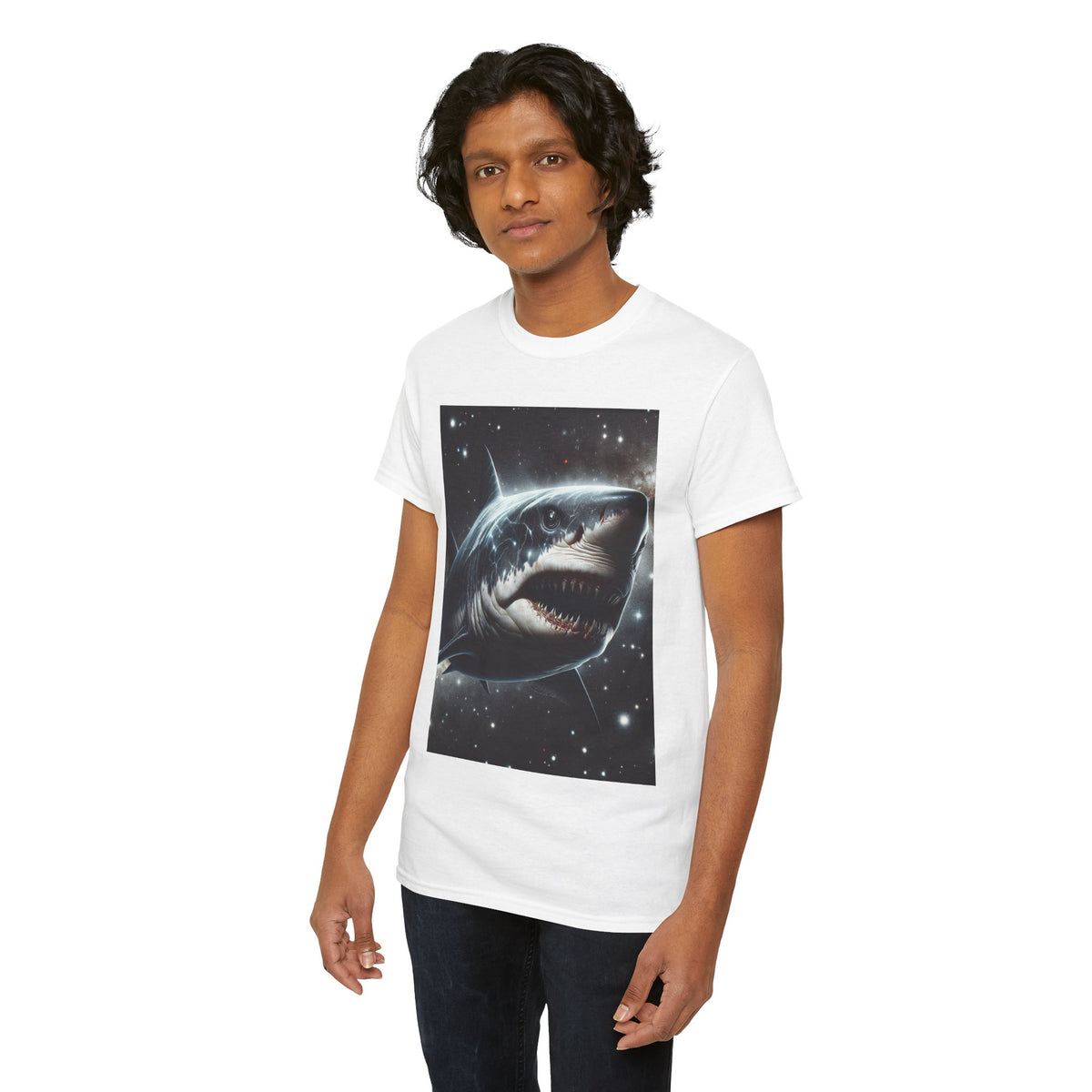 Shark Graphic Unisex Heavy Cotton Tee - Bold Ocean Vibes