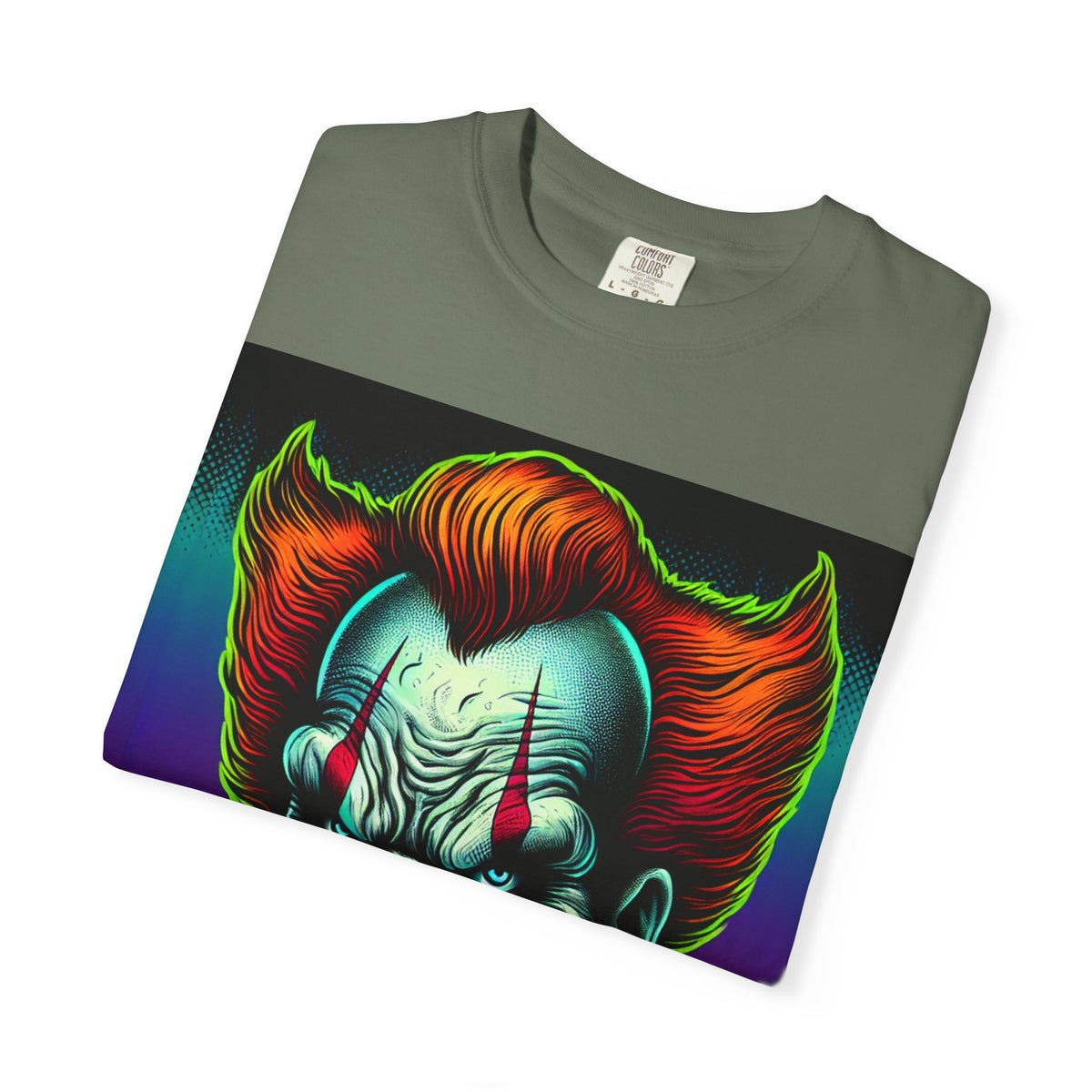 Creepy Clown Graphic Garment-Dyed T-Shirt