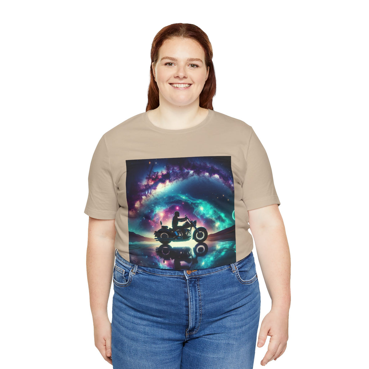 Galactic Biker Tee: Cosmic Shirt, Trendy Apparel