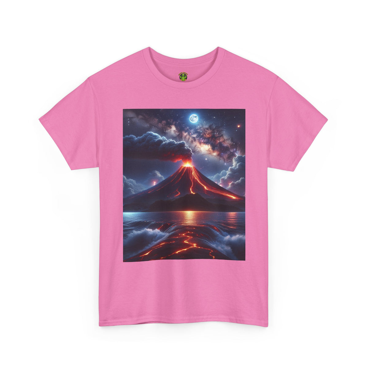 Volcano Sunset Unisex Heavy Cotton Tee - Graphic T-Shirt for Nature Lovers