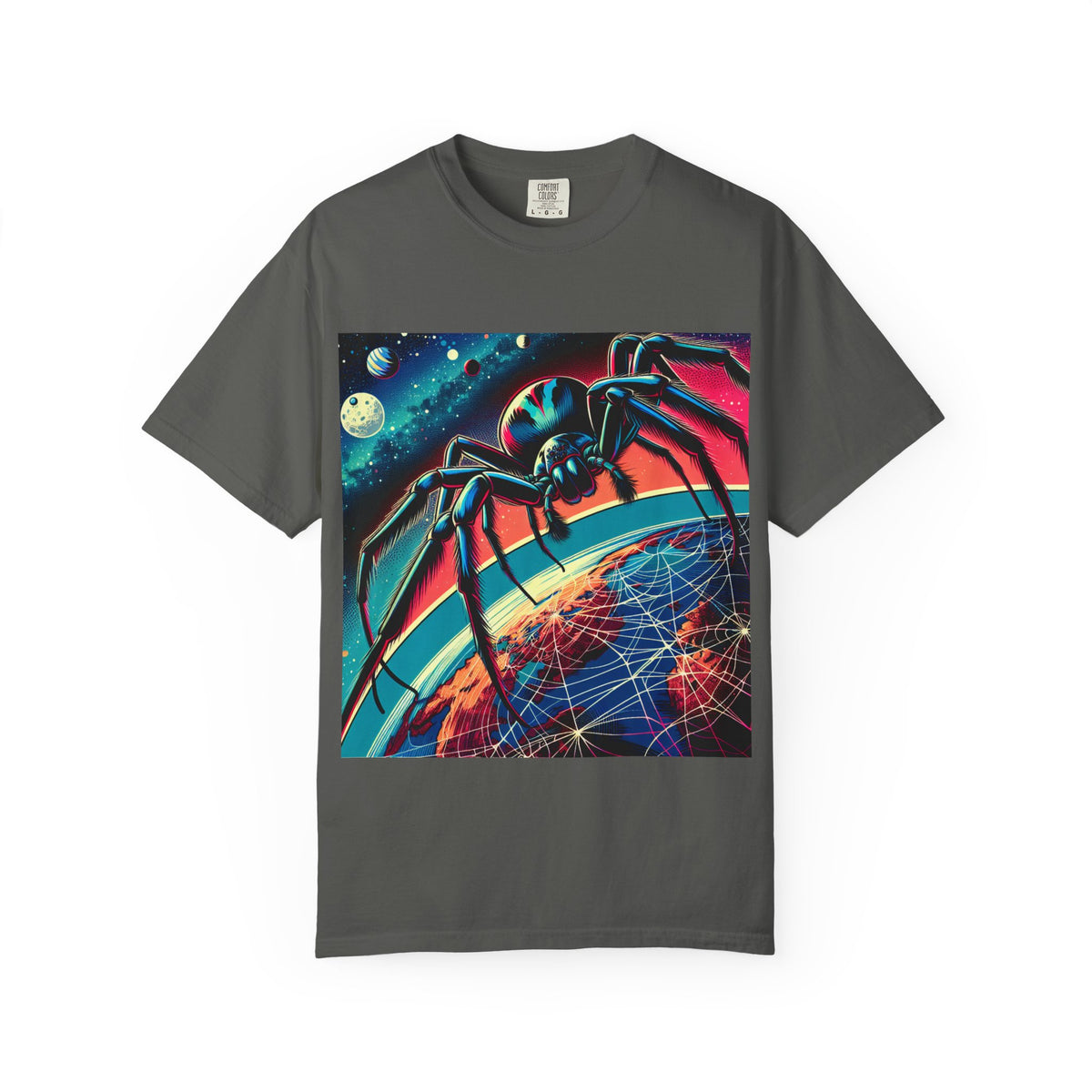 Cosmic Spider Graphic T-Shirt - Unisex Garment-Dyed Tee