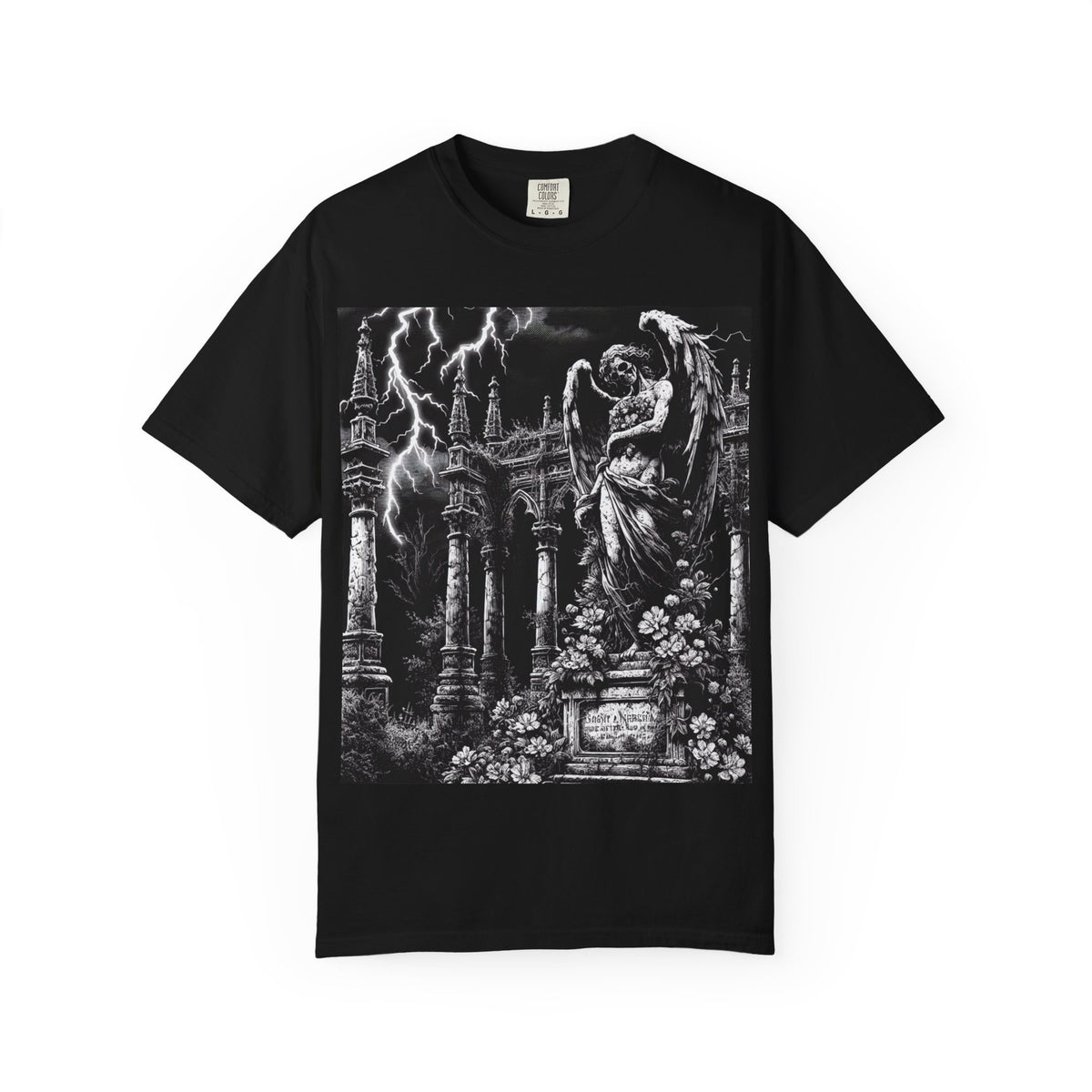 Gothic Angel T-Shirt, Garment-Dyed Tee for Alternative Fashion