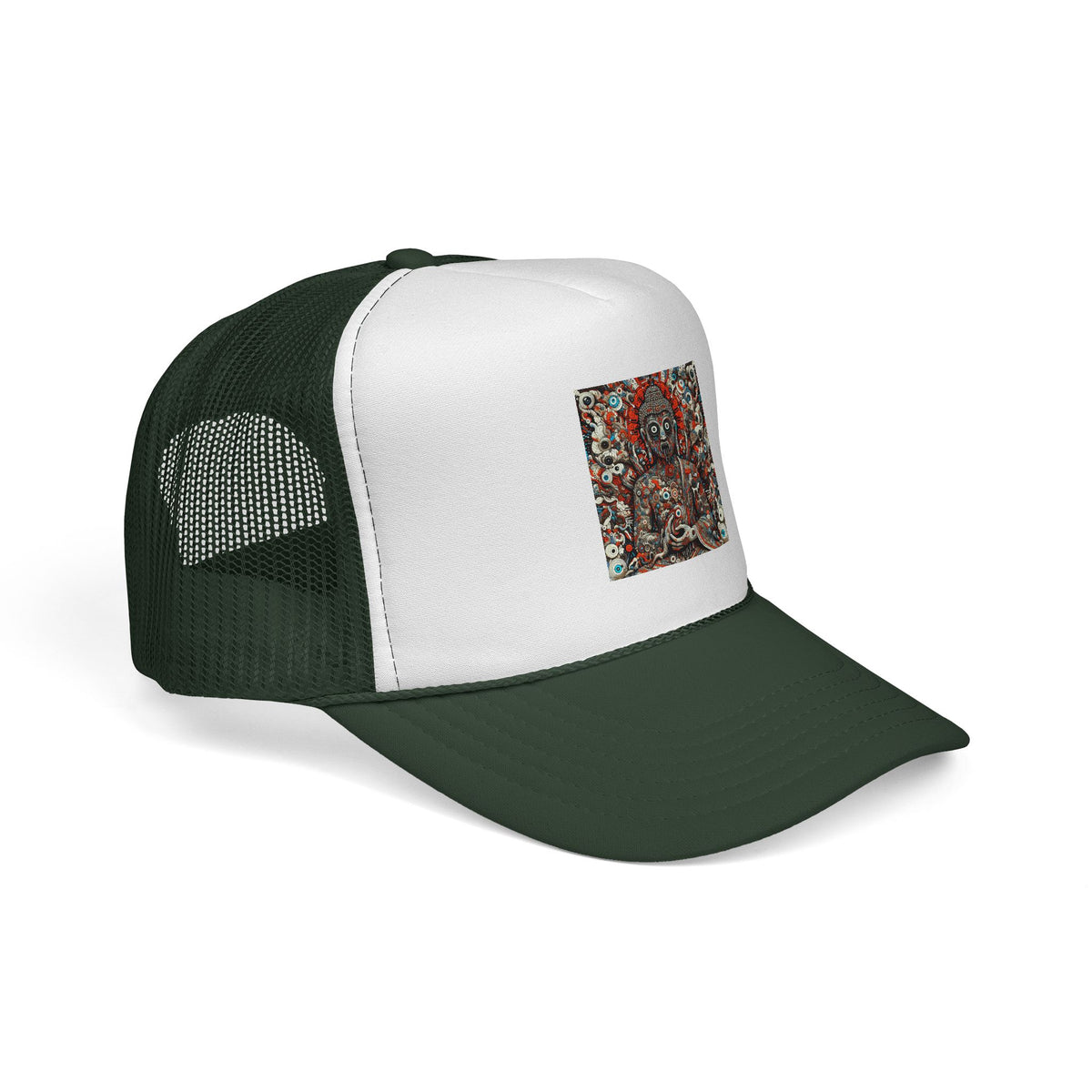 Buddha Art Trucker Cap - Boho Style Hat, Gift for Him/Her, Casual Headwear, Festival Accessory, Spiritual Apparel