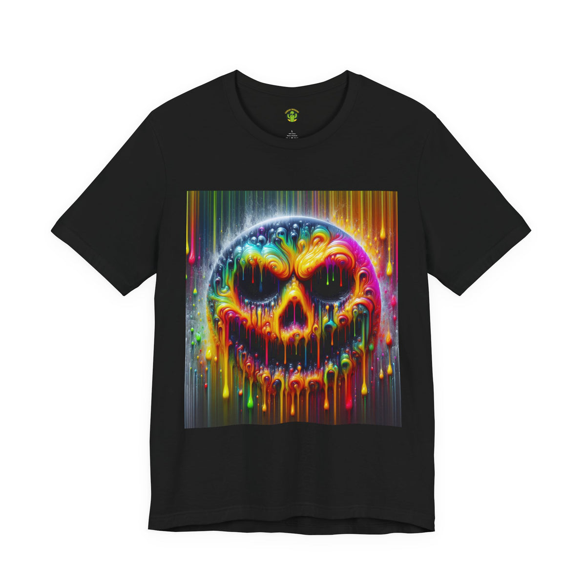 Psychedelic Skull Tee, Edgy Streetwear, Trendy Casual Wear