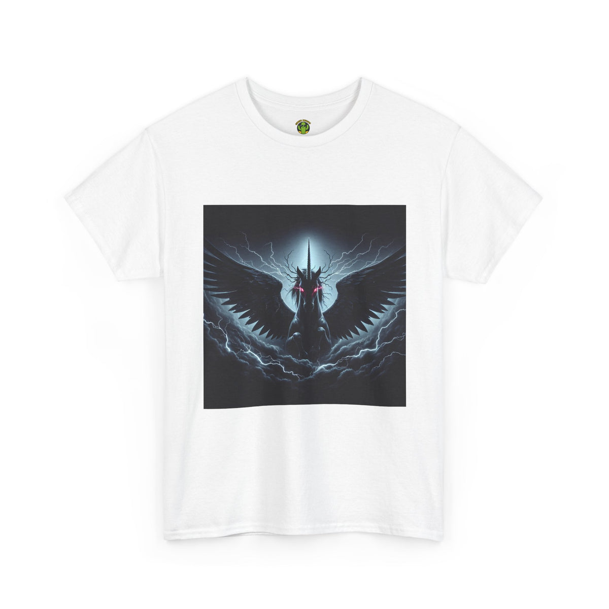 Dark Fantasy Heavy Cotton Tee with Pegasus Design