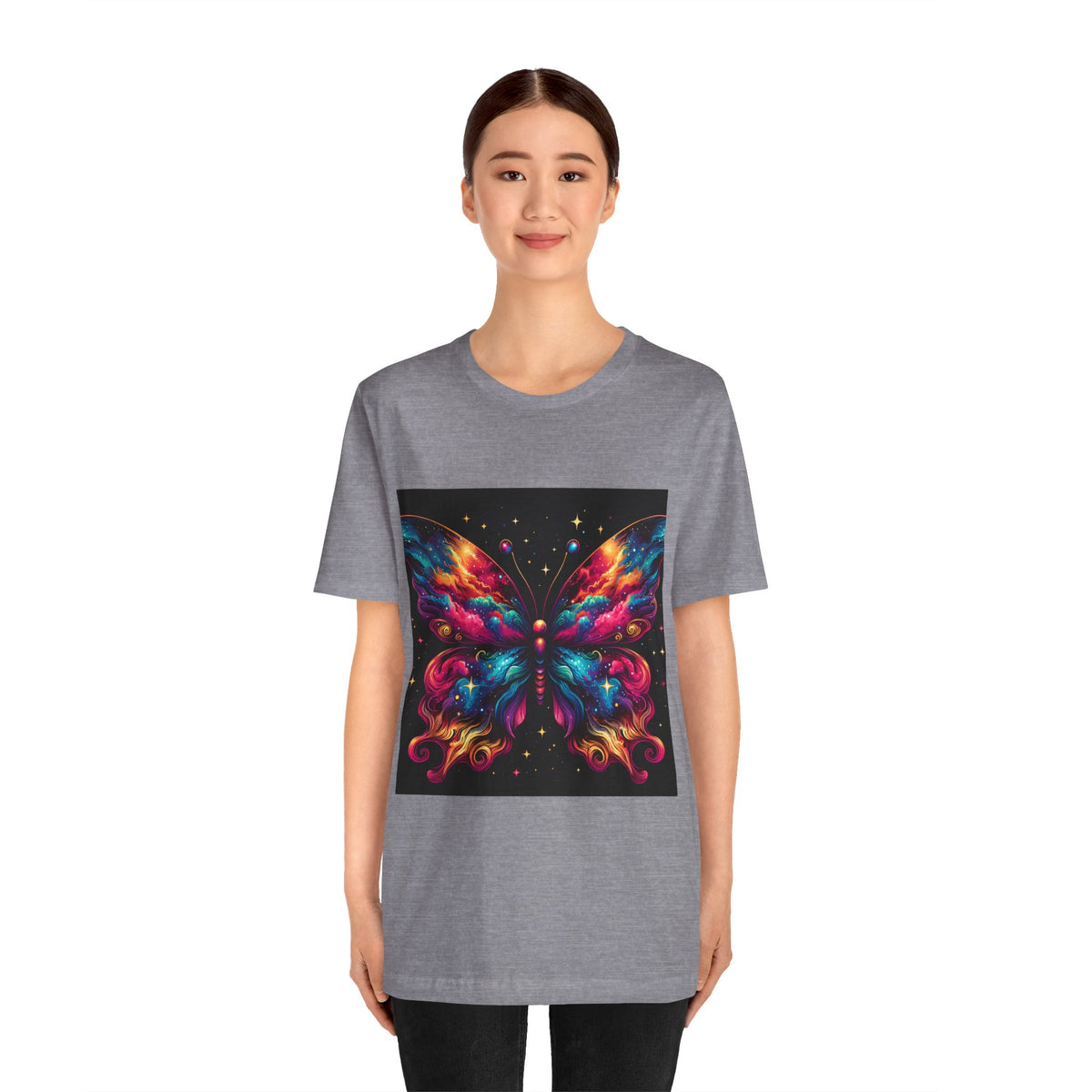 Vibrant Butterfly Art Tee | Colorful Graphic Top, Butterfly Lover