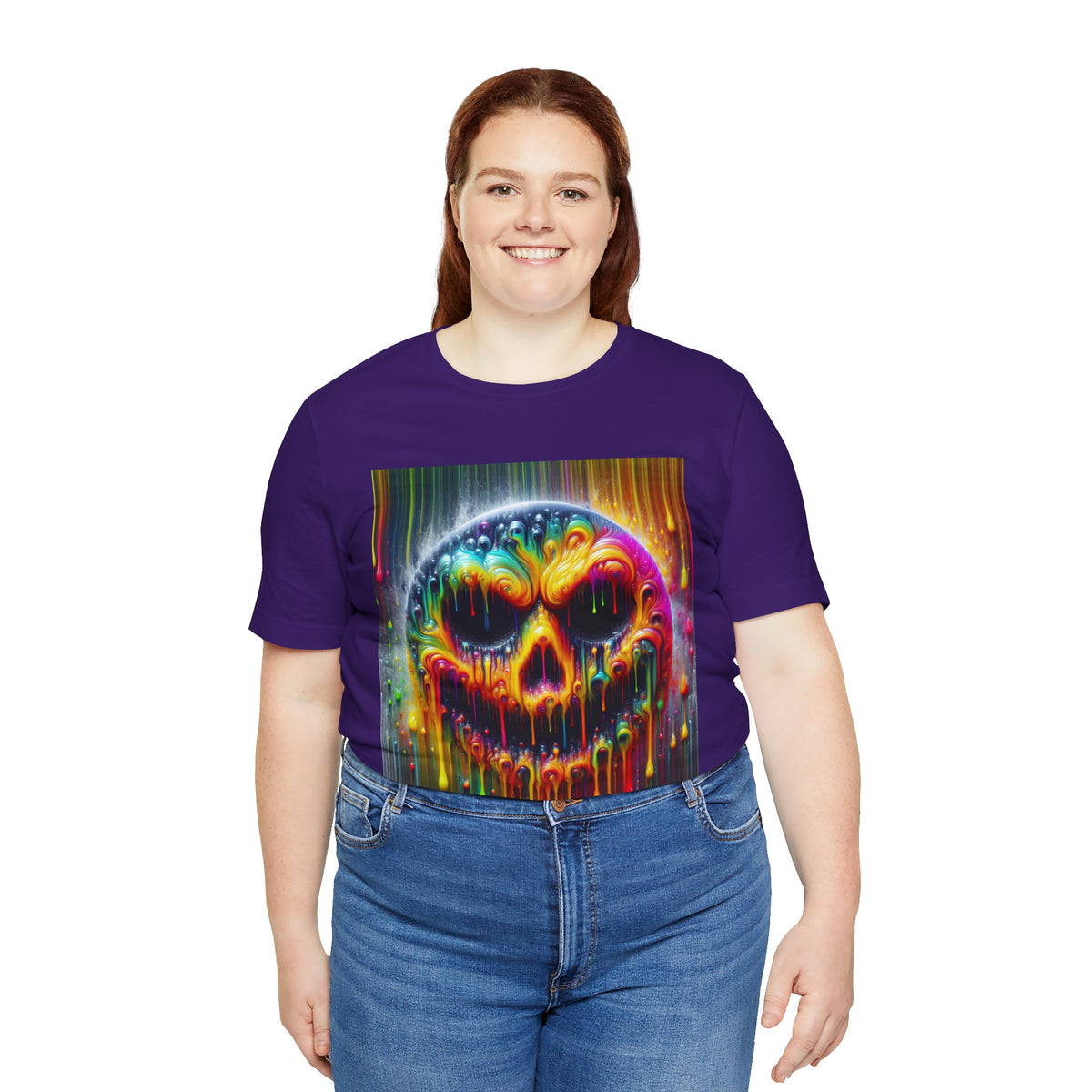 Psychedelic Skull Tee, Edgy Streetwear, Trendy Casual Wear