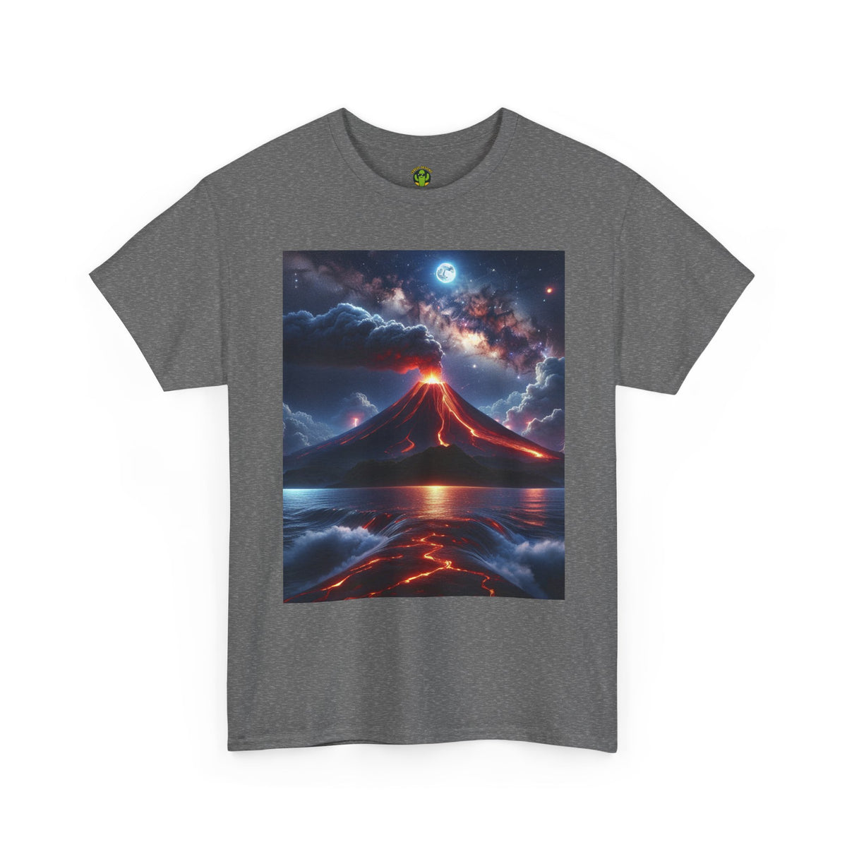 Volcano Sunset Unisex Heavy Cotton Tee - Graphic T-Shirt for Nature Lovers