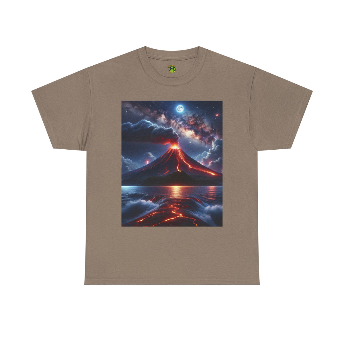 Volcano Sunset Unisex Heavy Cotton Tee - Graphic T-Shirt for Nature Lovers