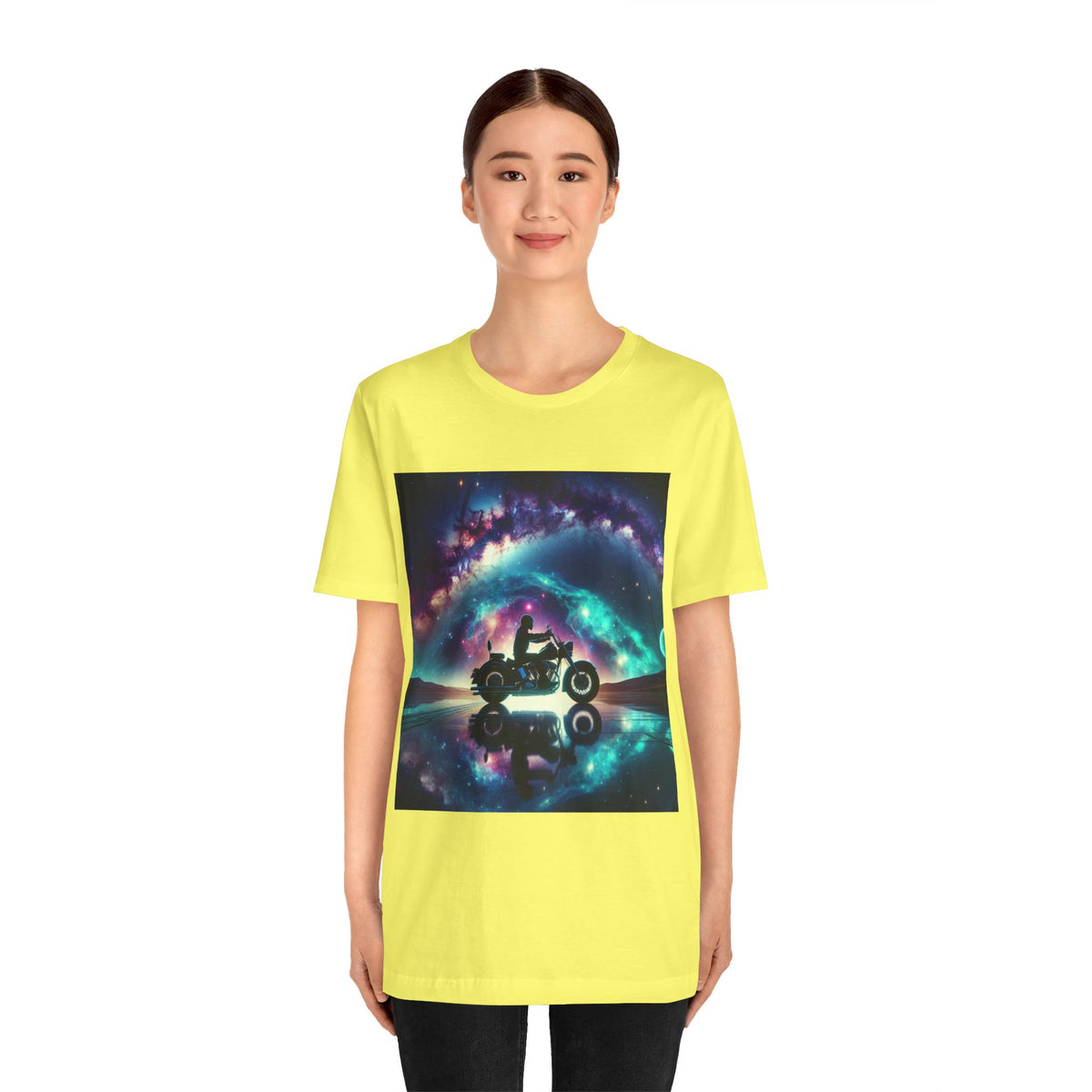 Galactic Biker Tee: Cosmic Shirt, Trendy Apparel