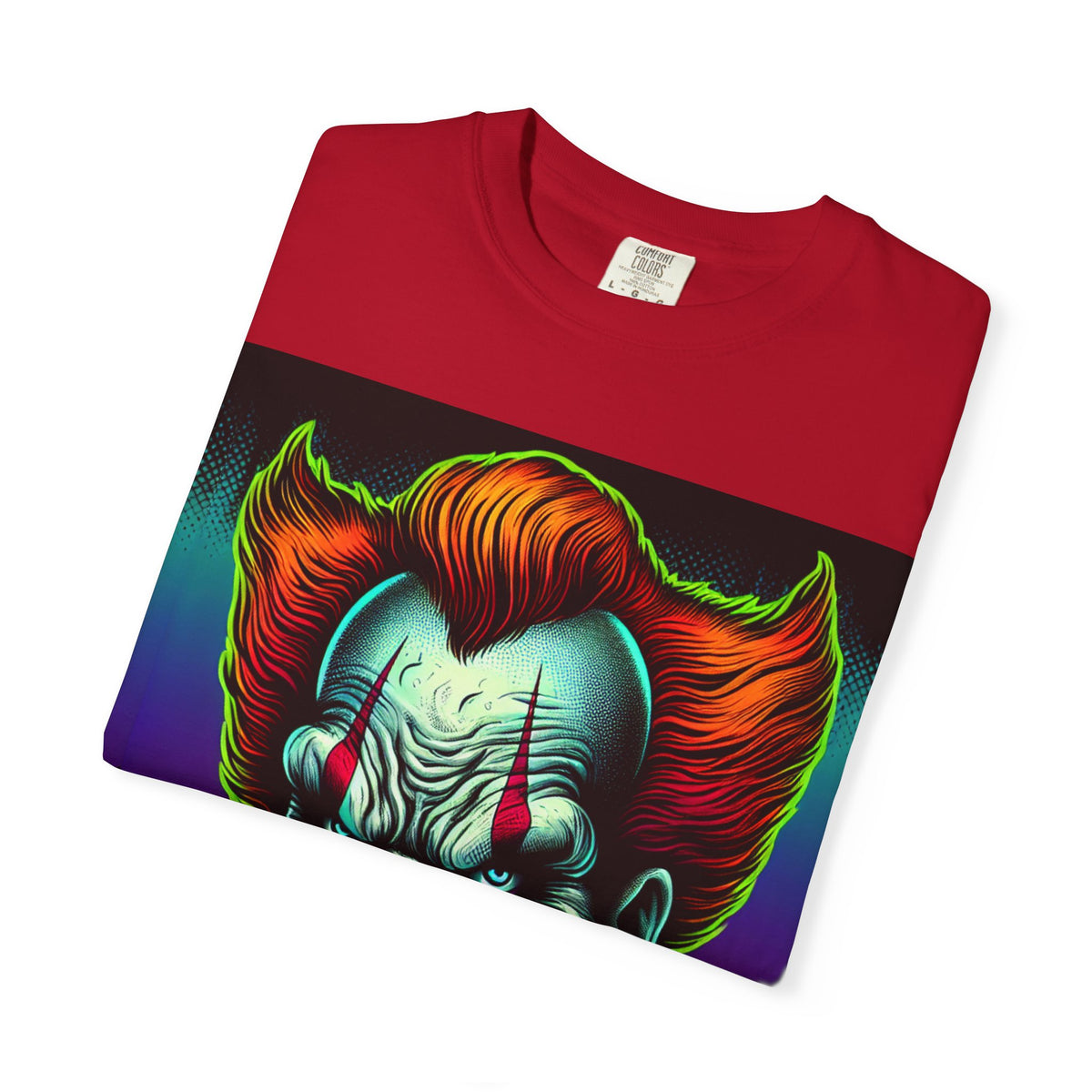 Creepy Clown Graphic Garment-Dyed T-Shirt