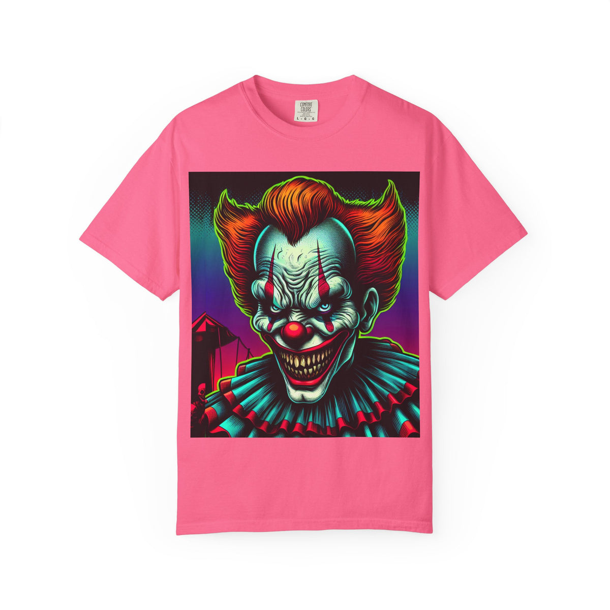 Creepy Clown Graphic Garment-Dyed T-Shirt