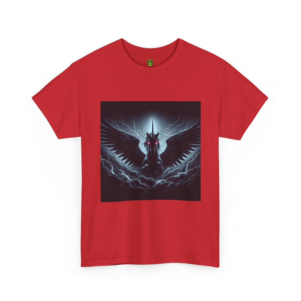 Dark Fantasy Heavy Cotton Tee with Pegasus Design