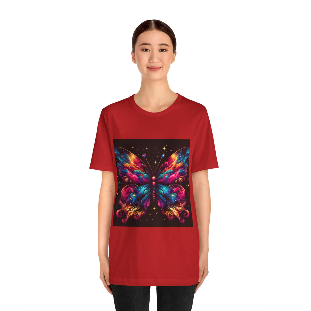 Vibrant Butterfly Art Tee | Colorful Graphic Top, Butterfly Lover