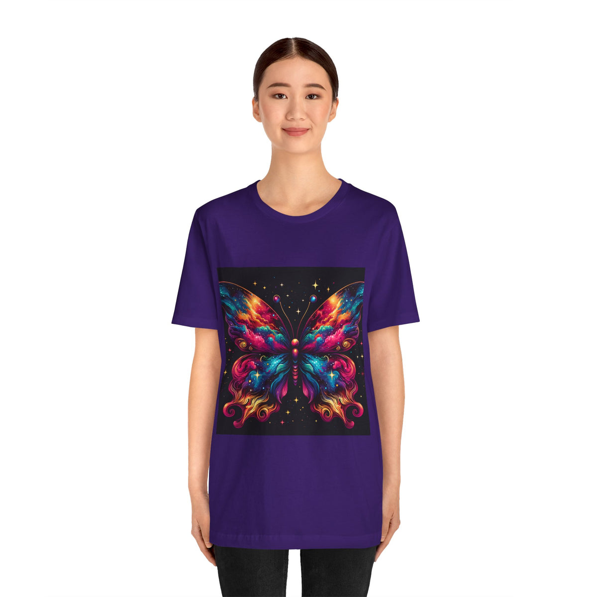 Vibrant Butterfly Art Tee | Colorful Graphic Top, Butterfly Lover