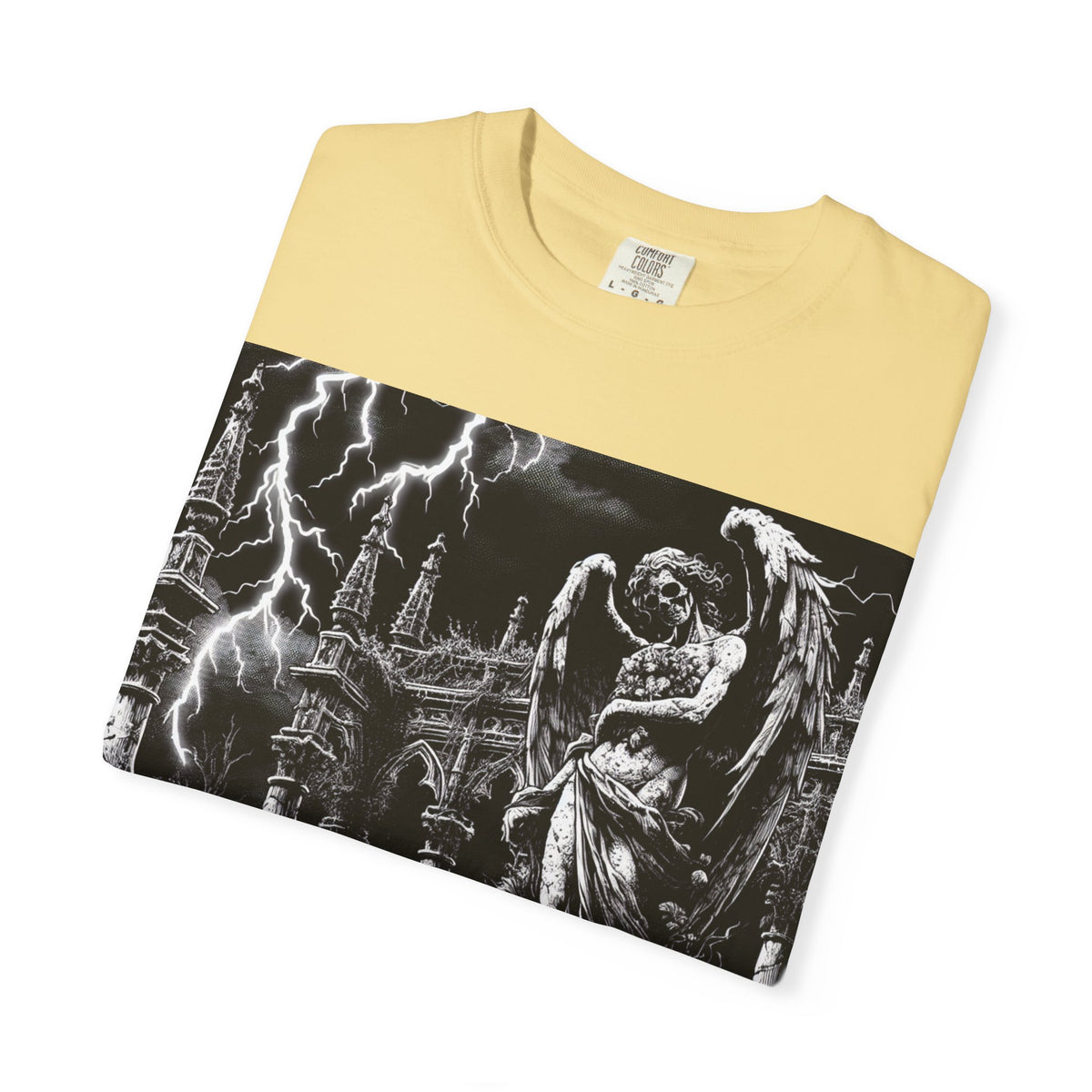 Gothic Angel T-Shirt, Garment-Dyed Tee for Alternative Fashion