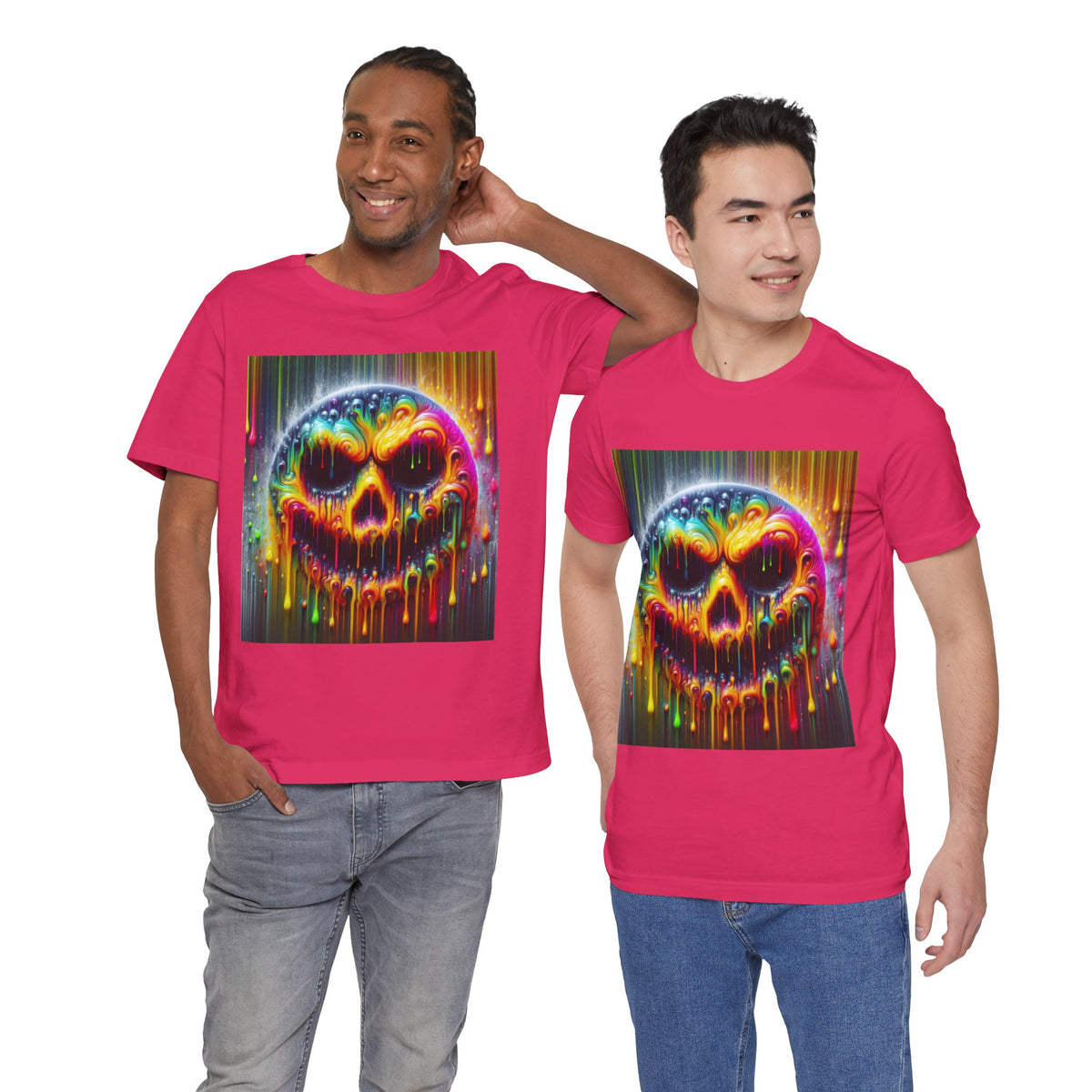 Psychedelic Skull Tee, Edgy Streetwear, Trendy Casual Wear