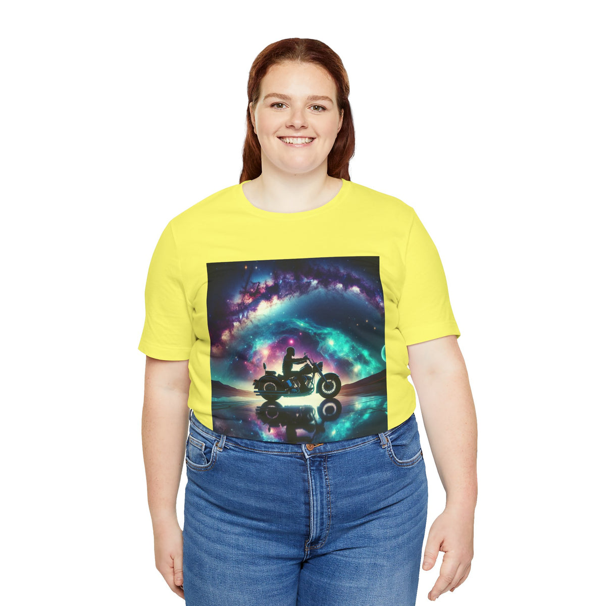 Galactic Biker Tee: Cosmic Shirt, Trendy Apparel