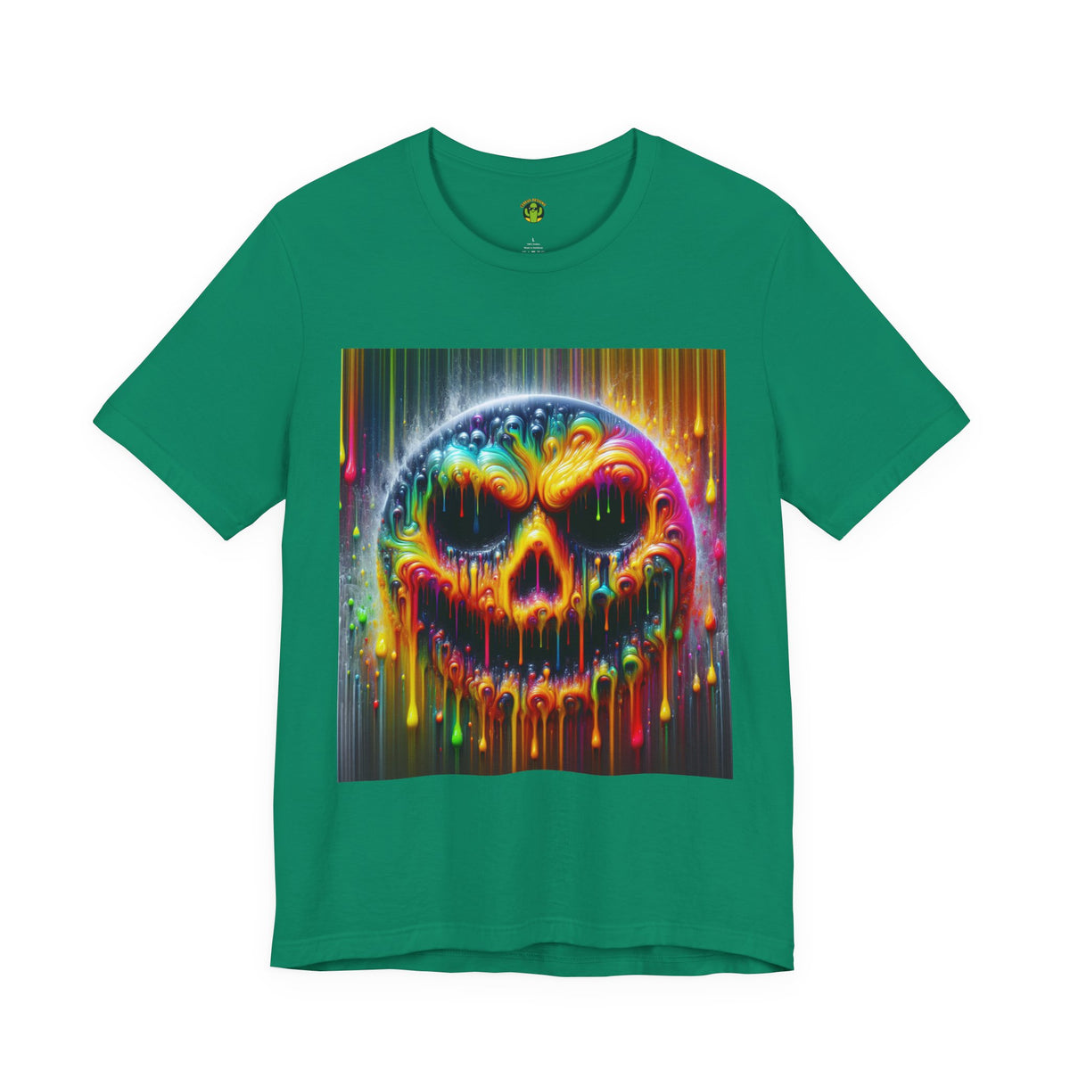 Psychedelic Skull Tee, Edgy Streetwear, Trendy Casual Wear