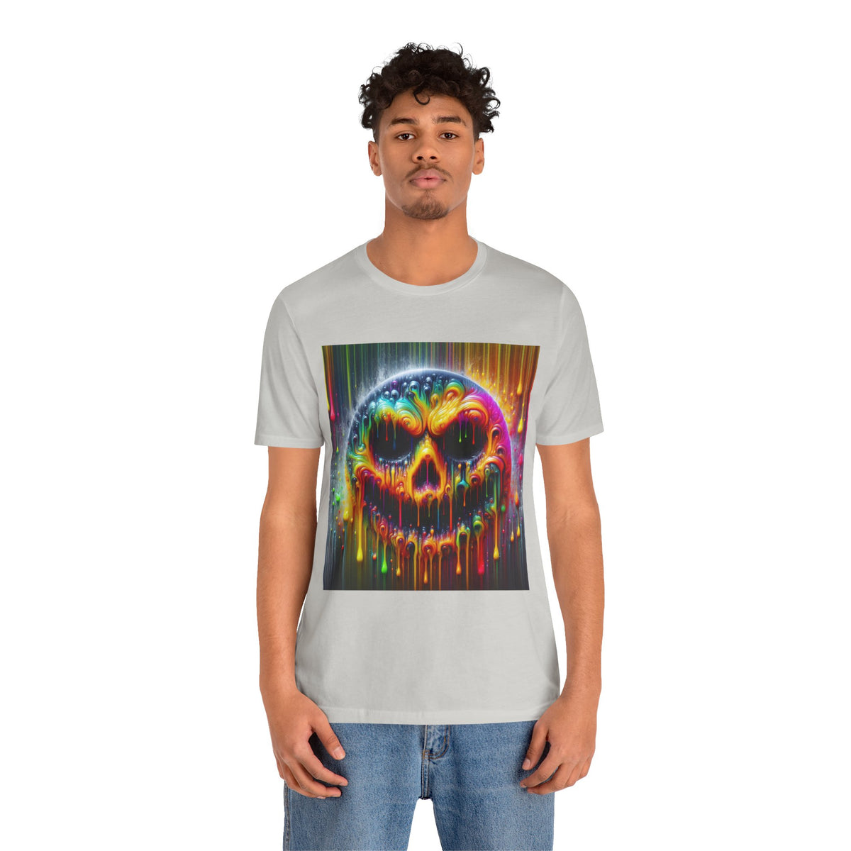 Psychedelic Skull Tee, Edgy Streetwear, Trendy Casual Wear