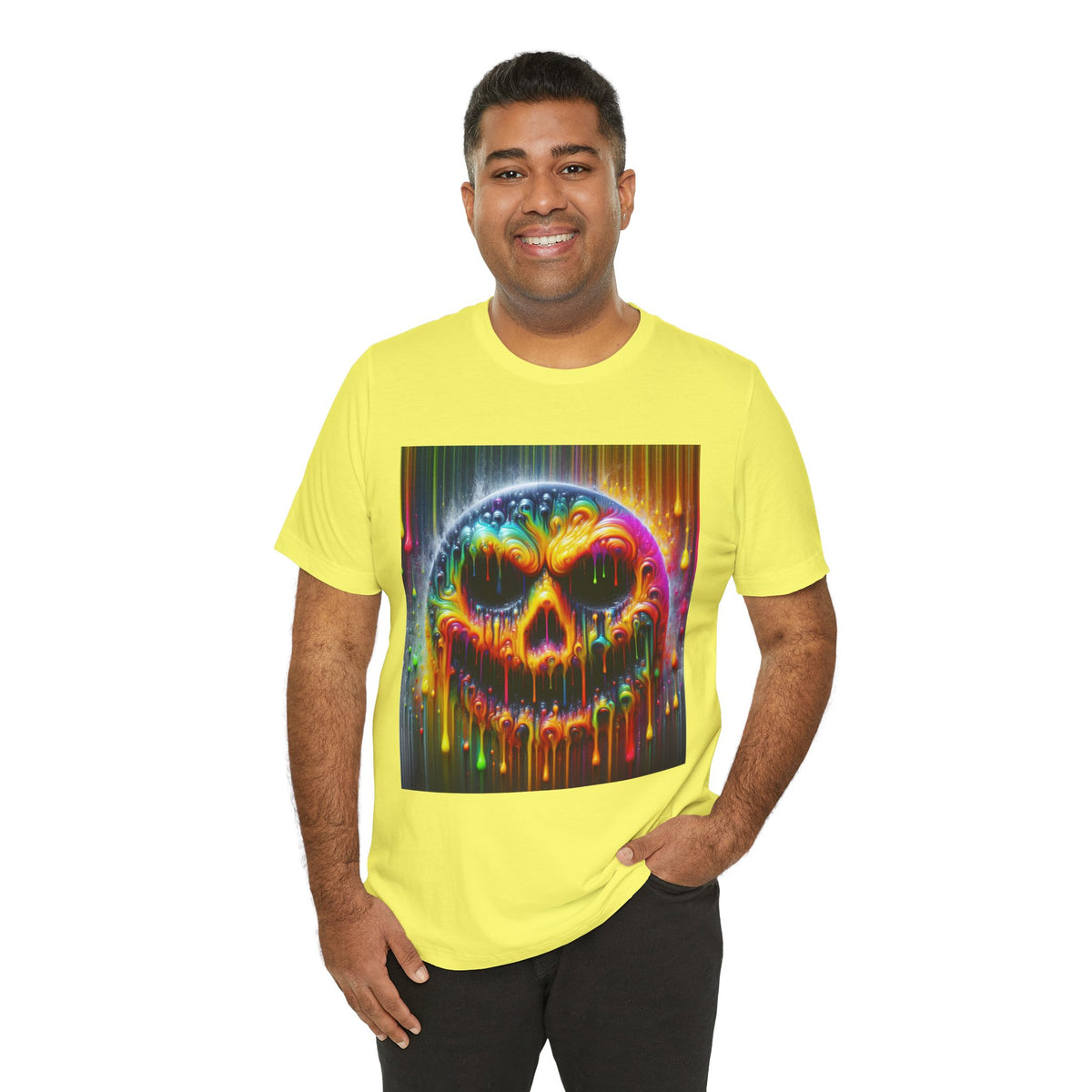 Psychedelic Skull Tee, Edgy Streetwear, Trendy Casual Wear