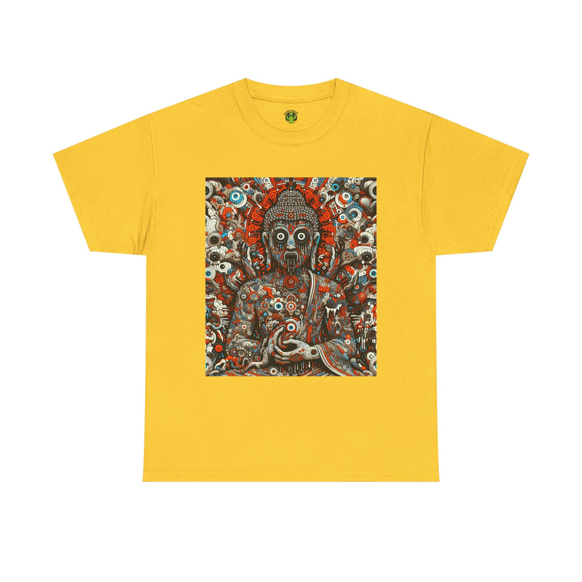 Buddha Art Heavy Cotton Tee - Spiritual, Meditation Shirt, Mindfulness Apparel