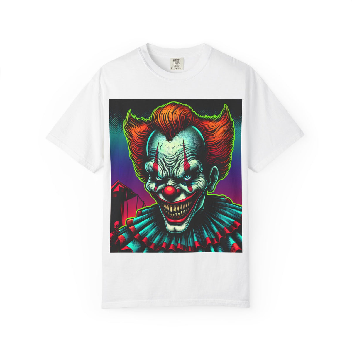 Creepy Clown Graphic Garment-Dyed T-Shirt