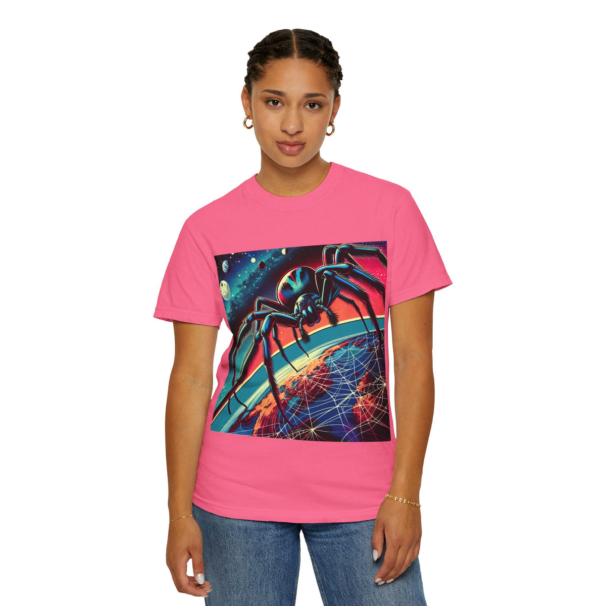 Cosmic Spider Graphic T-Shirt - Unisex Garment-Dyed Tee