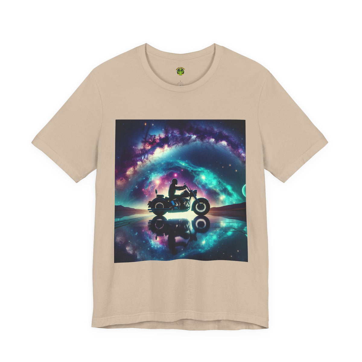Galactic Biker Tee: Cosmic Shirt, Trendy Apparel