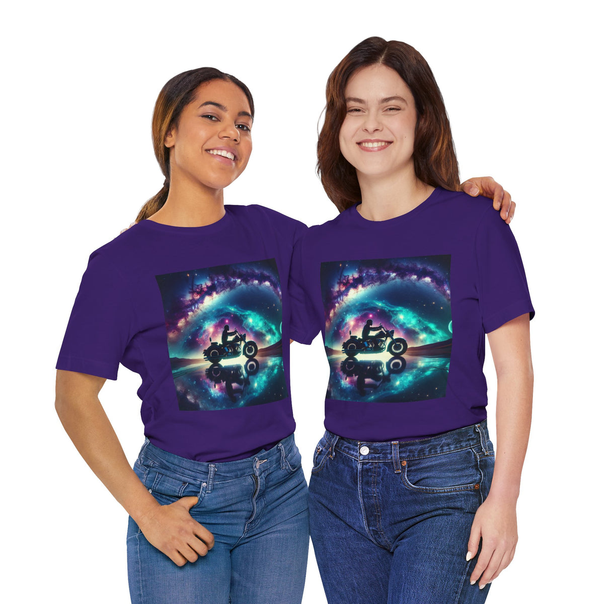 Galactic Biker Tee: Cosmic Shirt, Trendy Apparel