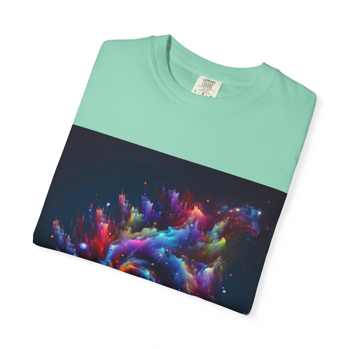 Cosmic Swirl Garment-Dyed T-Shirt – Vibrant Space Design for Sci-Fi Lovers