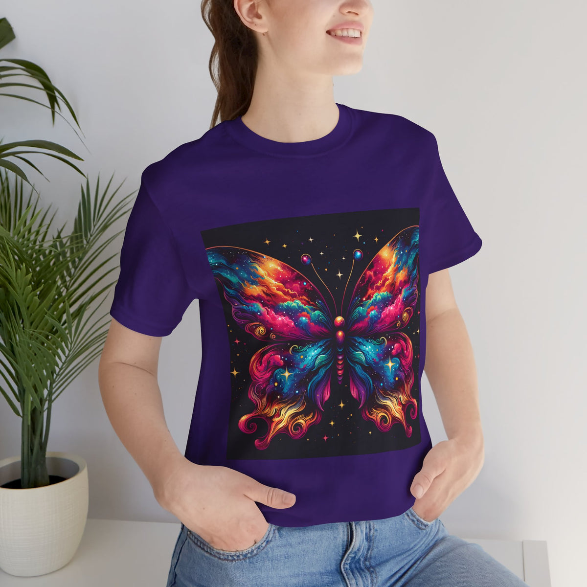Vibrant Butterfly Art Tee | Colorful Graphic Top, Butterfly Lover