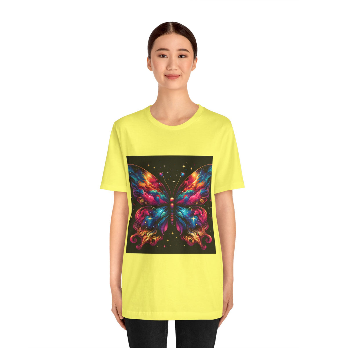 Vibrant Butterfly Art Tee | Colorful Graphic Top, Butterfly Lover