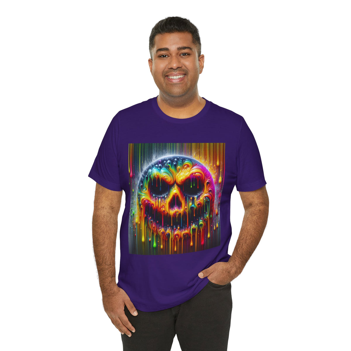 Psychedelic Skull Tee, Edgy Streetwear, Trendy Casual Wear