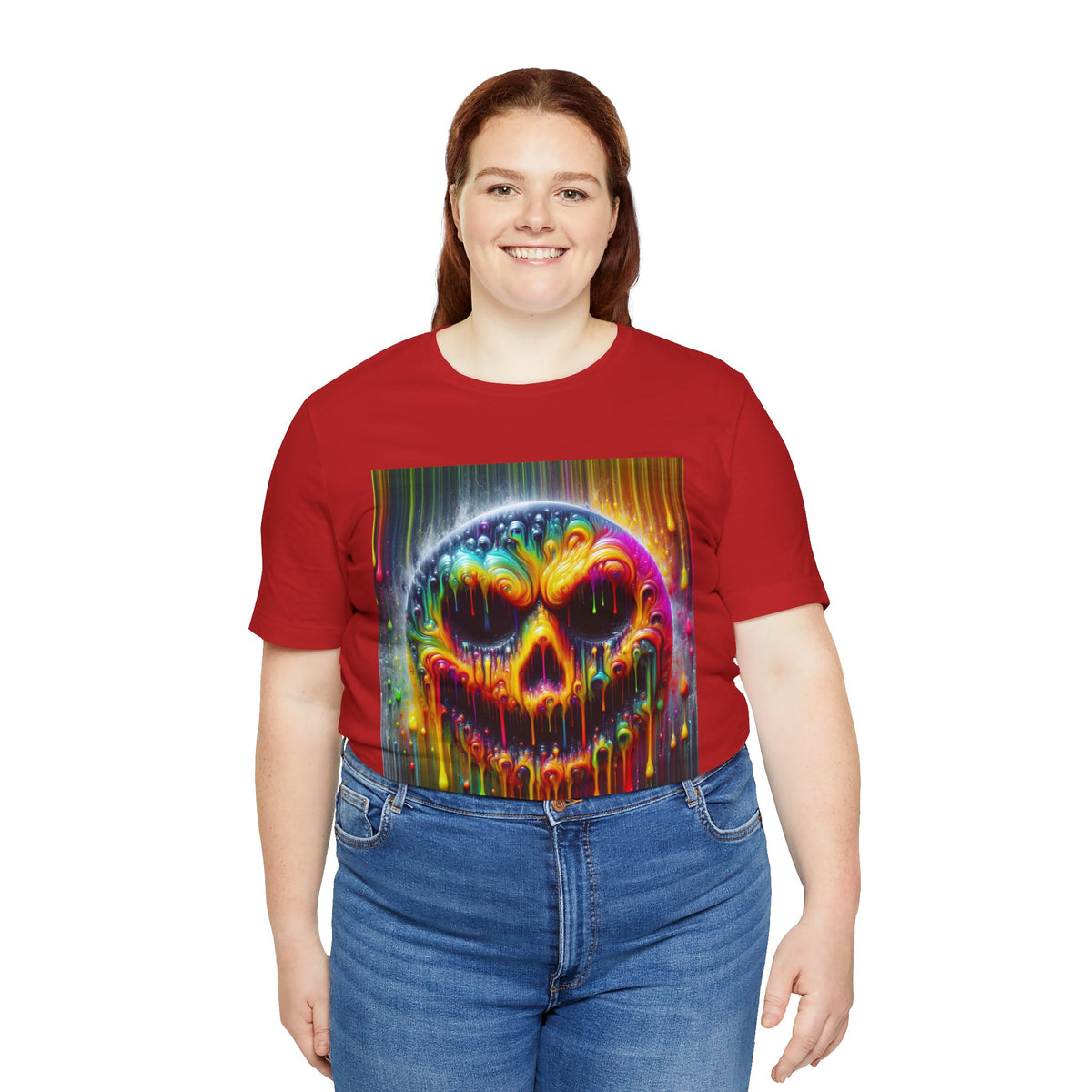 Psychedelic Skull Tee, Edgy Streetwear, Trendy Casual Wear