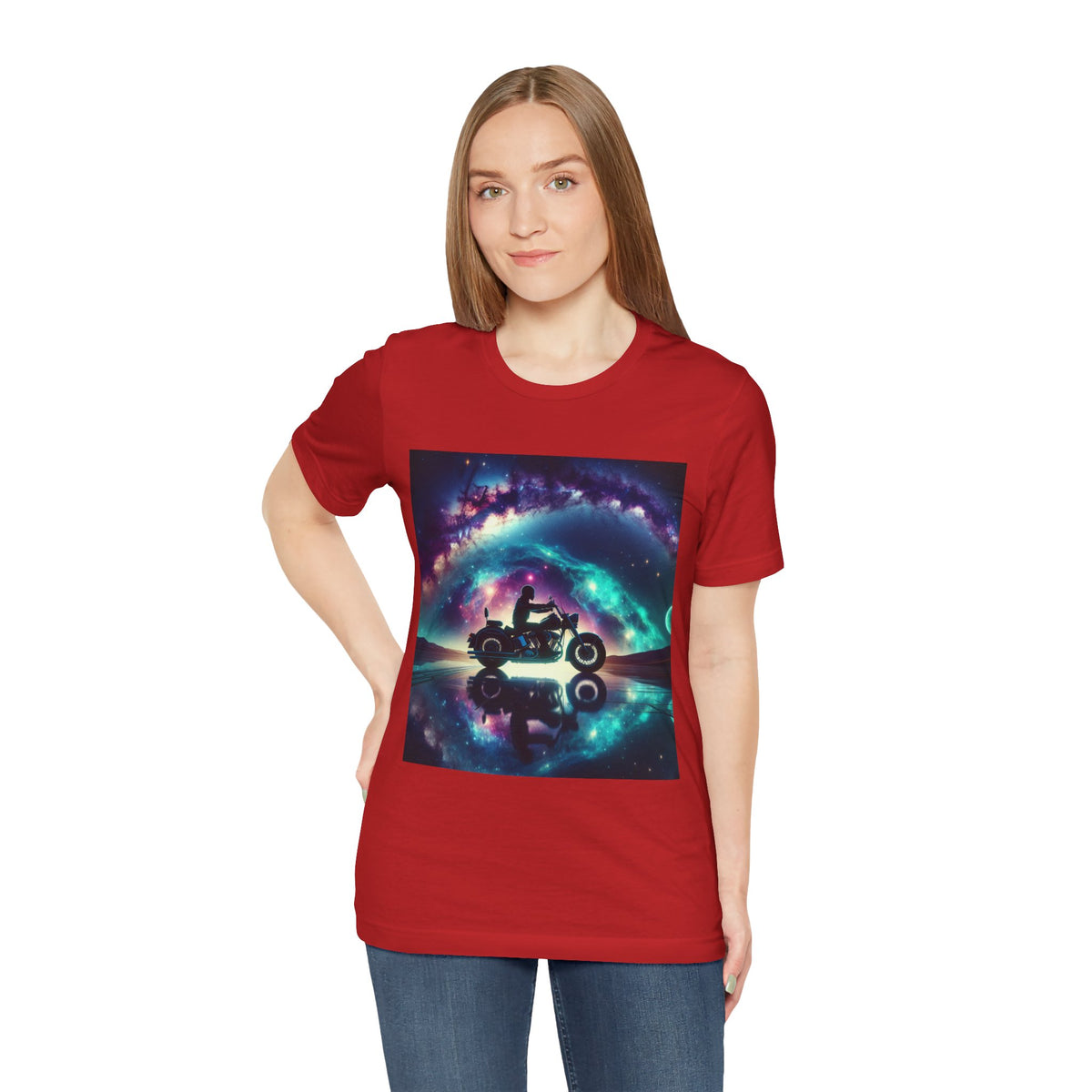 Galactic Biker Tee: Cosmic Shirt, Trendy Apparel