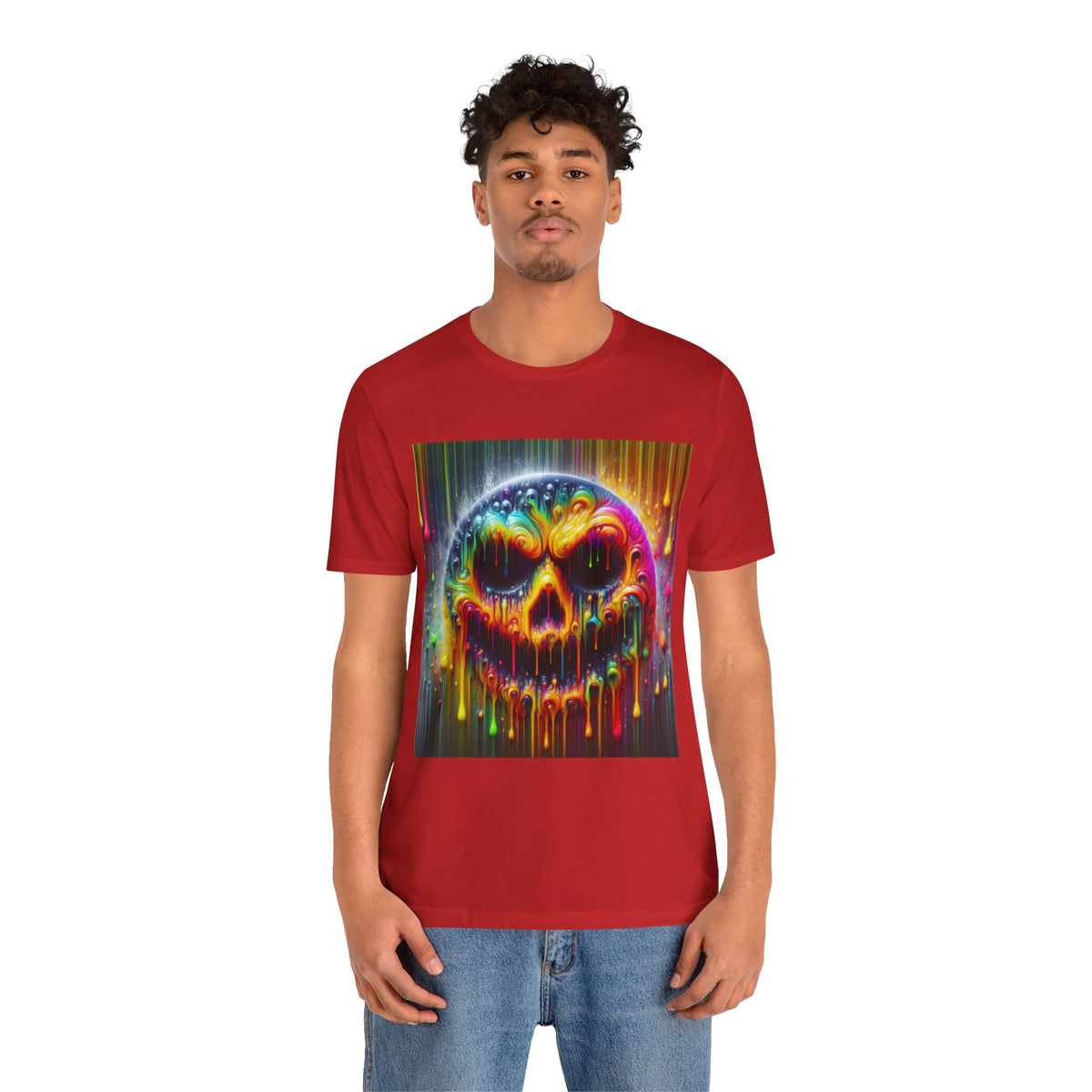 Psychedelic Skull Tee, Edgy Streetwear, Trendy Casual Wear