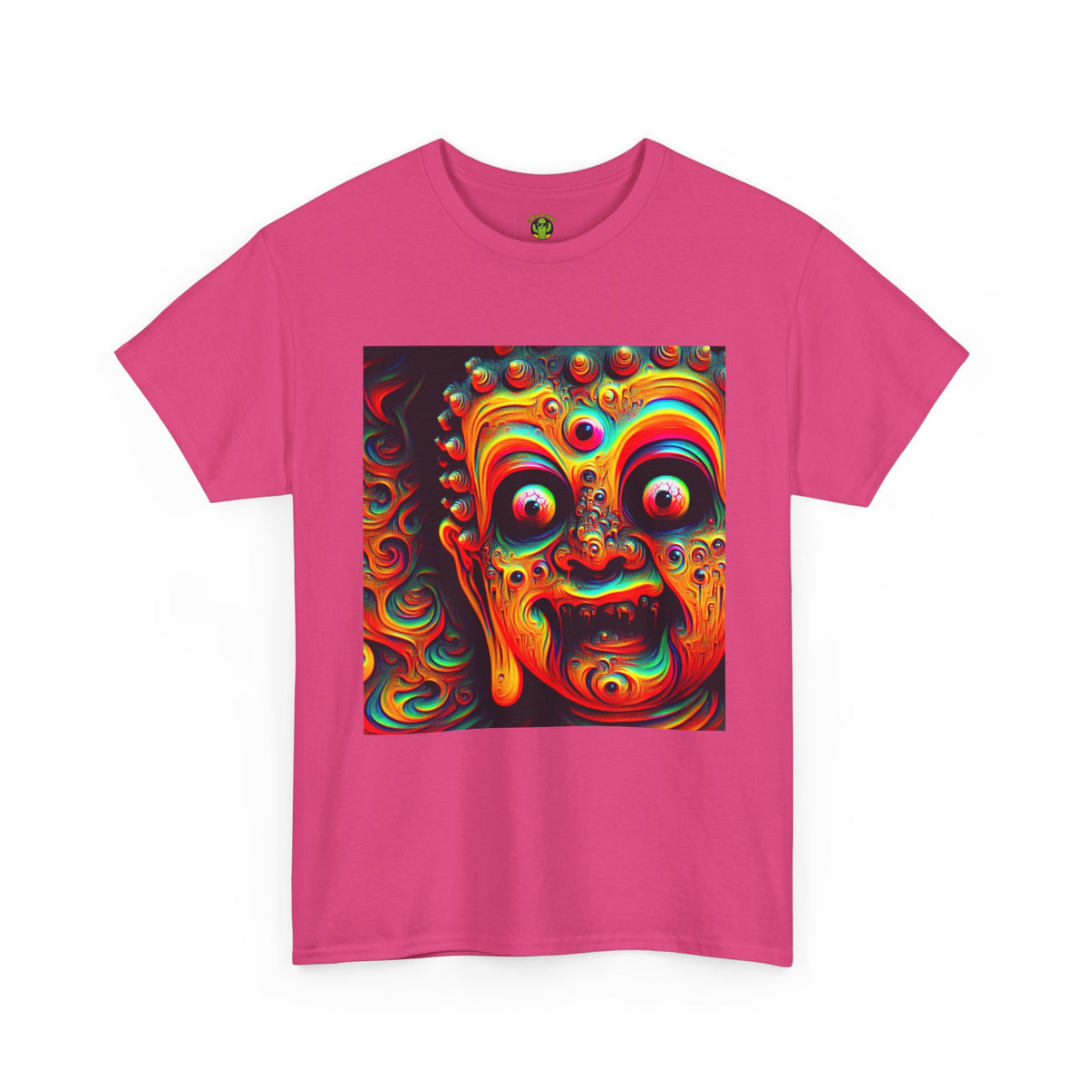 Vibrant Buddha Art Tee, Heavy Cotton T-Shirt, Unique Graphic Tee