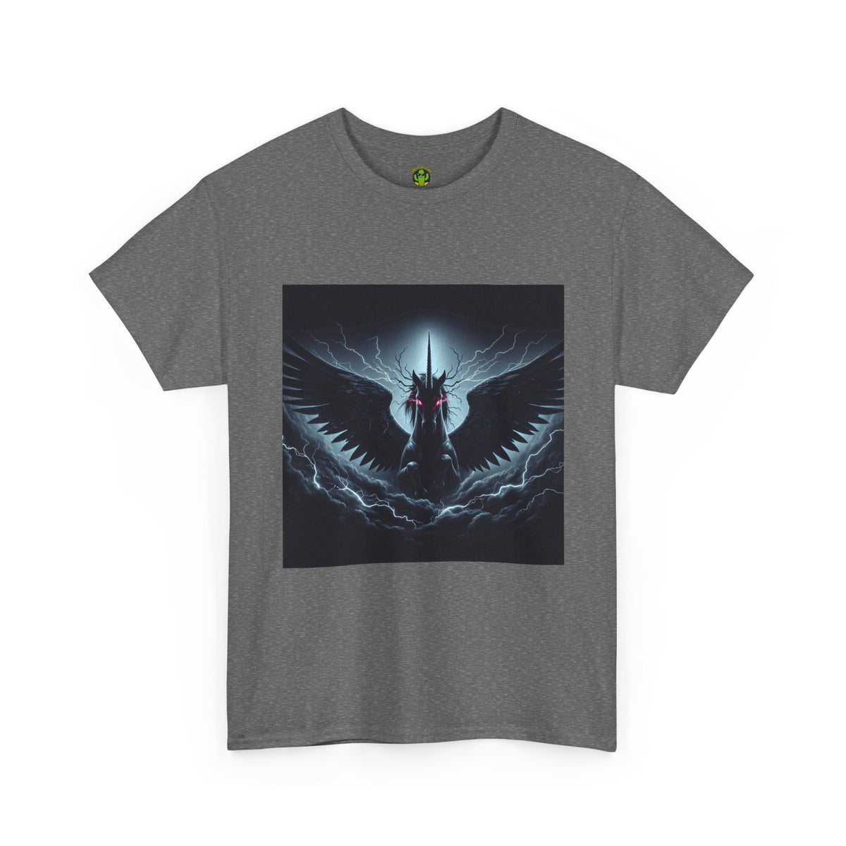 Dark Fantasy Heavy Cotton Tee with Pegasus Design