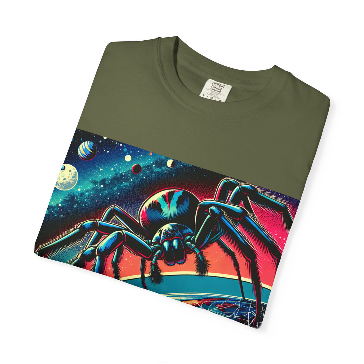 Cosmic Spider Graphic T-Shirt - Unisex Garment-Dyed Tee