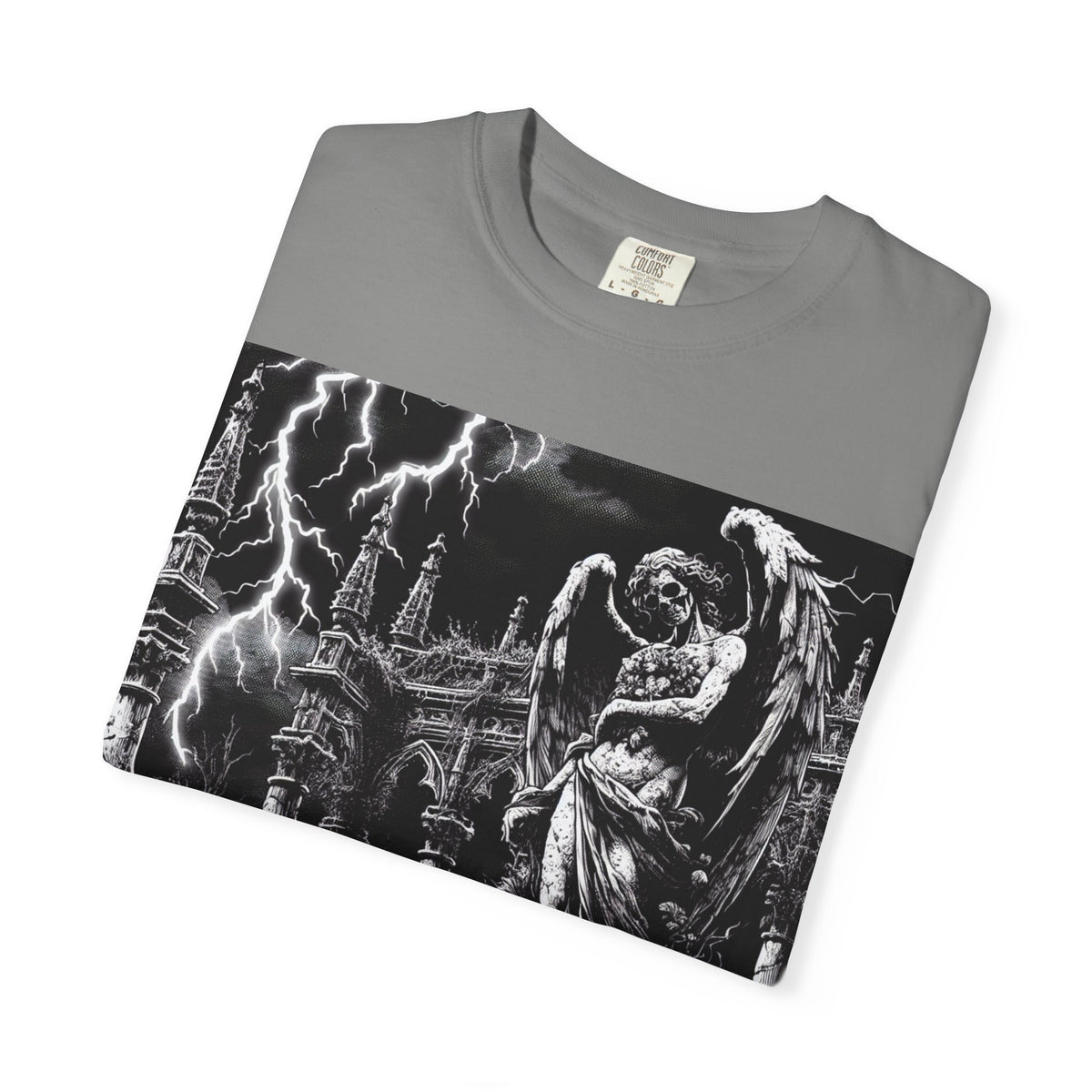 Gothic Angel T-Shirt, Garment-Dyed Tee for Alternative Fashion