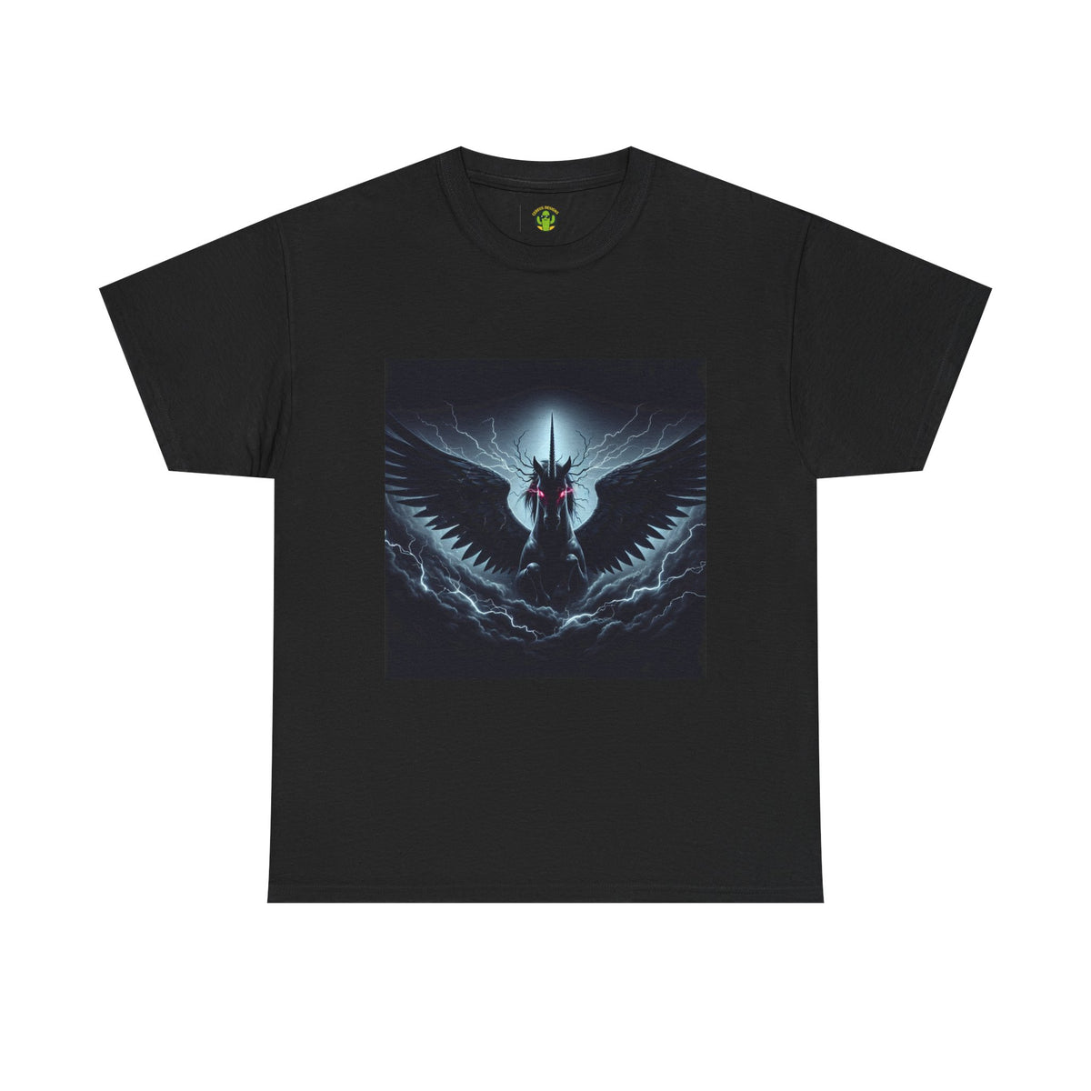 Dark Fantasy Heavy Cotton Tee with Pegasus Design