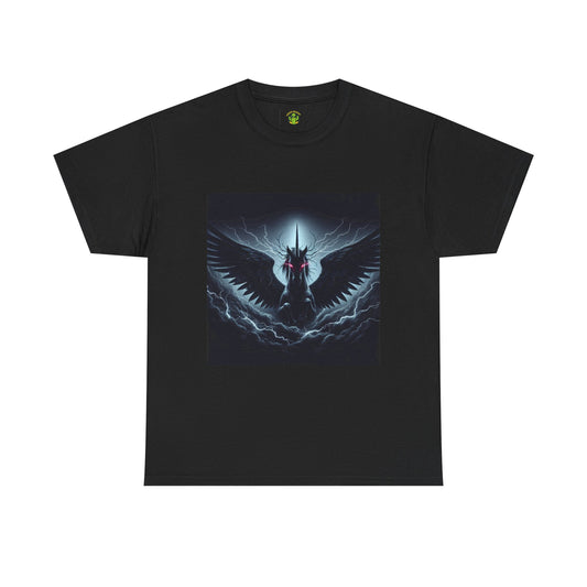 Dark Fantasy Heavy Cotton Tee with Pegasus Design