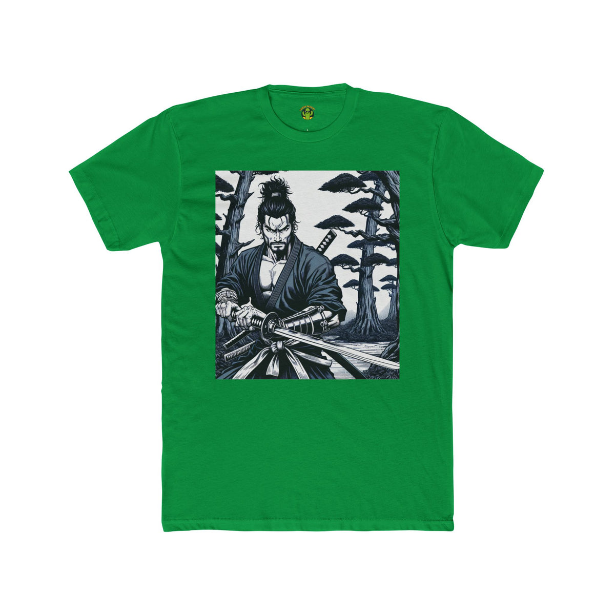 Samurai Graphic Cotton Crew Tee – Perfect for Manga Fans