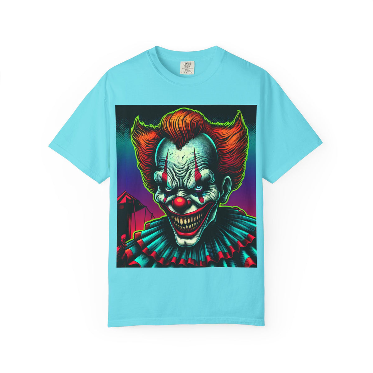 Creepy Clown Graphic Garment-Dyed T-Shirt