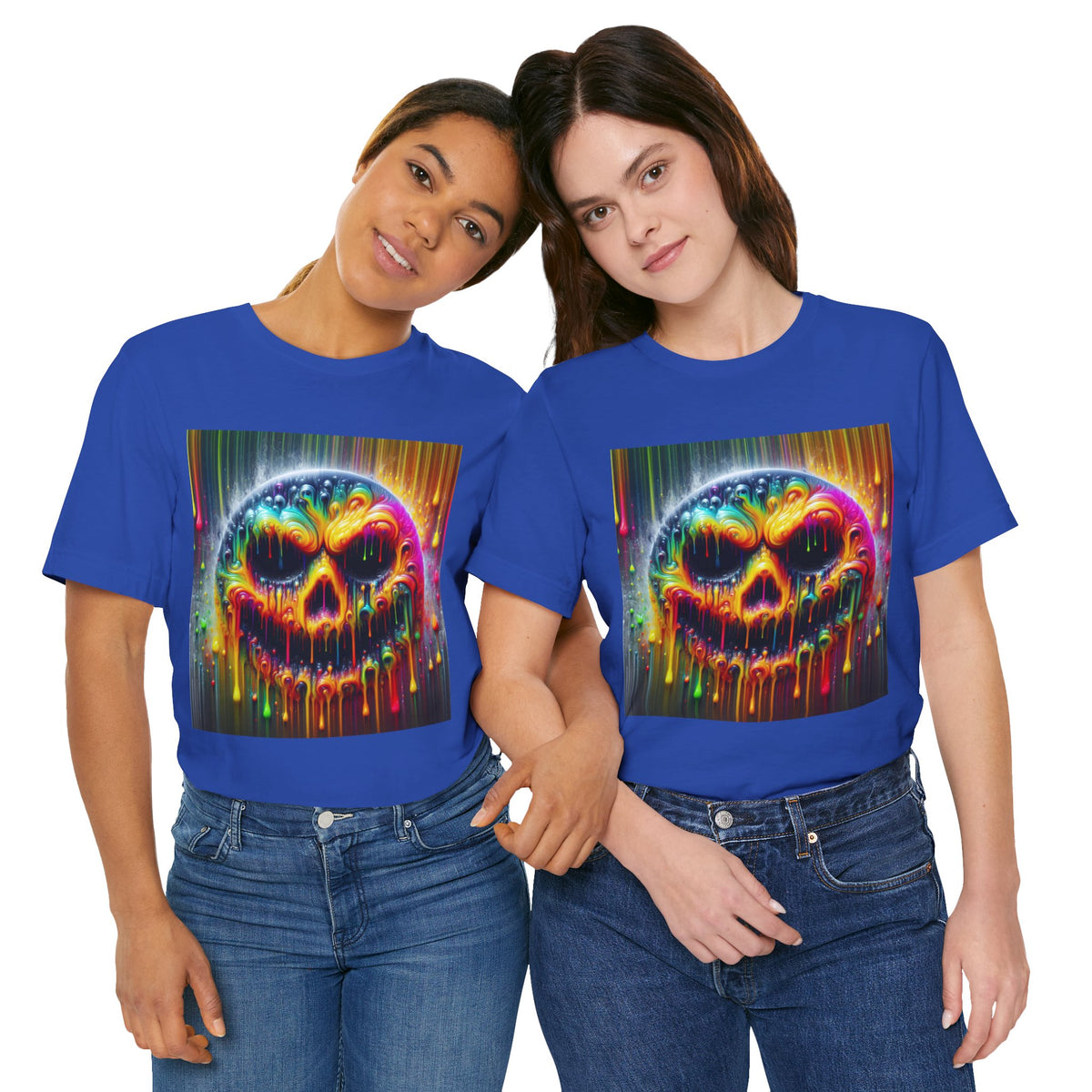 Psychedelic Skull Tee, Edgy Streetwear, Trendy Casual Wear